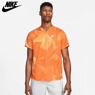 Nike - áo thun thể thao nam nữ nike dri-fit tennis court victory printed tee - cam