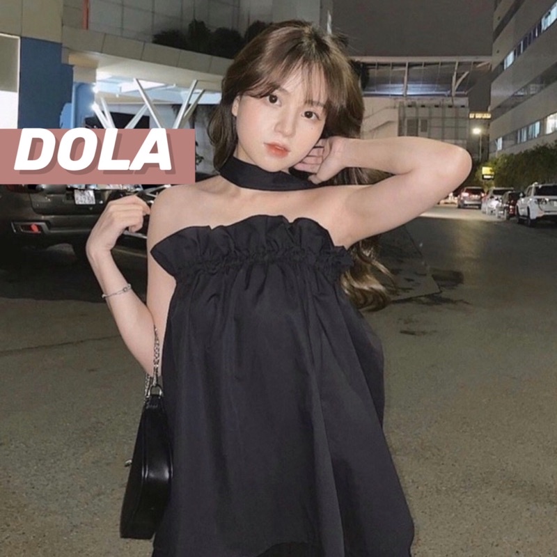 Áo Babydoll Kiểu Trễ Vai Choàng Cổ Chất Voan Bồng Siêu Đáng Yêu DOLA CLOTHES