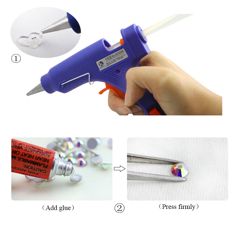 Qiao Keo Đính Đá Trang Trí Mắt Kính AB / Vàng Kim Không Cần Keo Dán