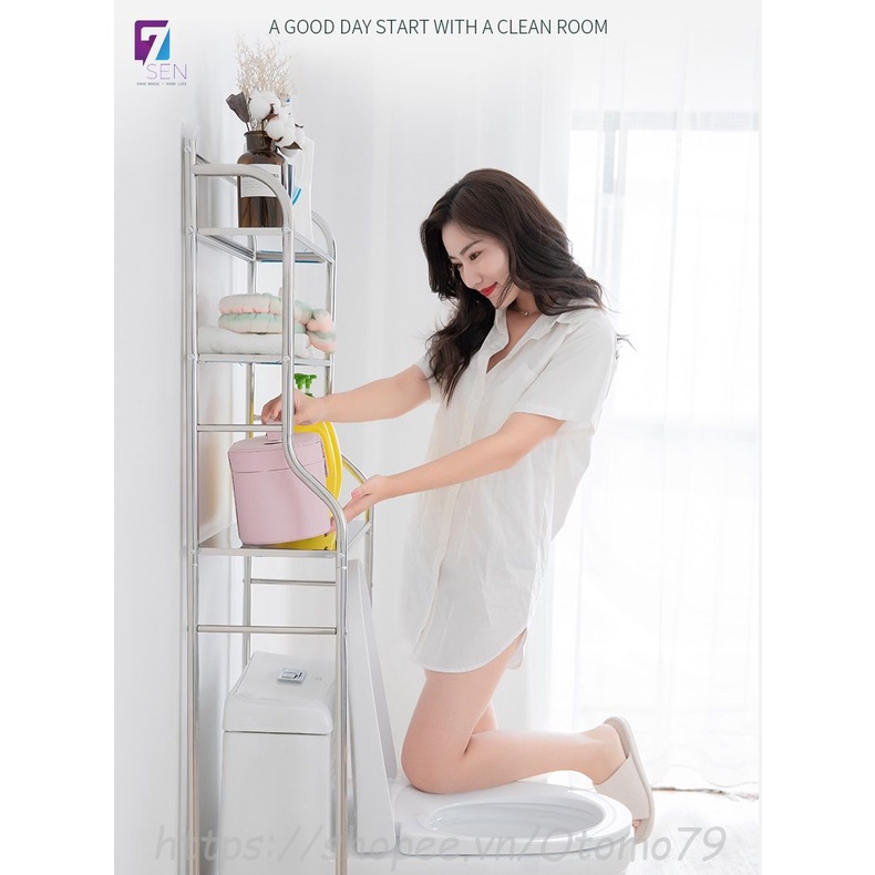 Kệ Để Đồ INOX Sau Bồn Cầu WC Toilet Cao Cấp Không Han Gỉ