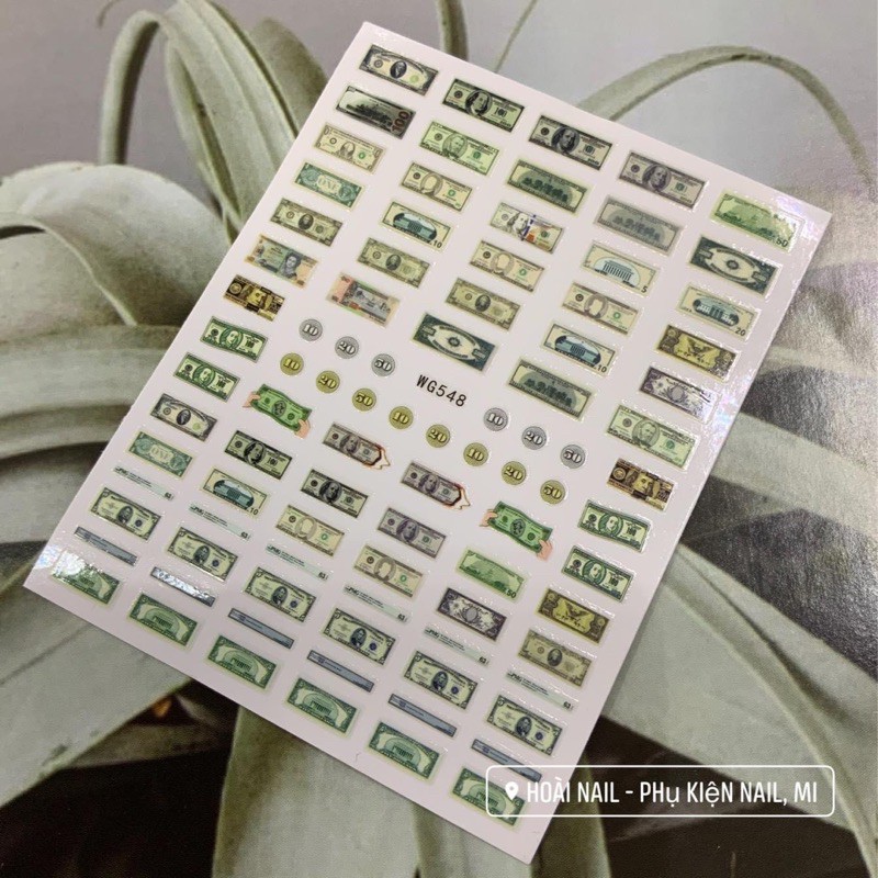 sticker đô la - phụ kiện nail