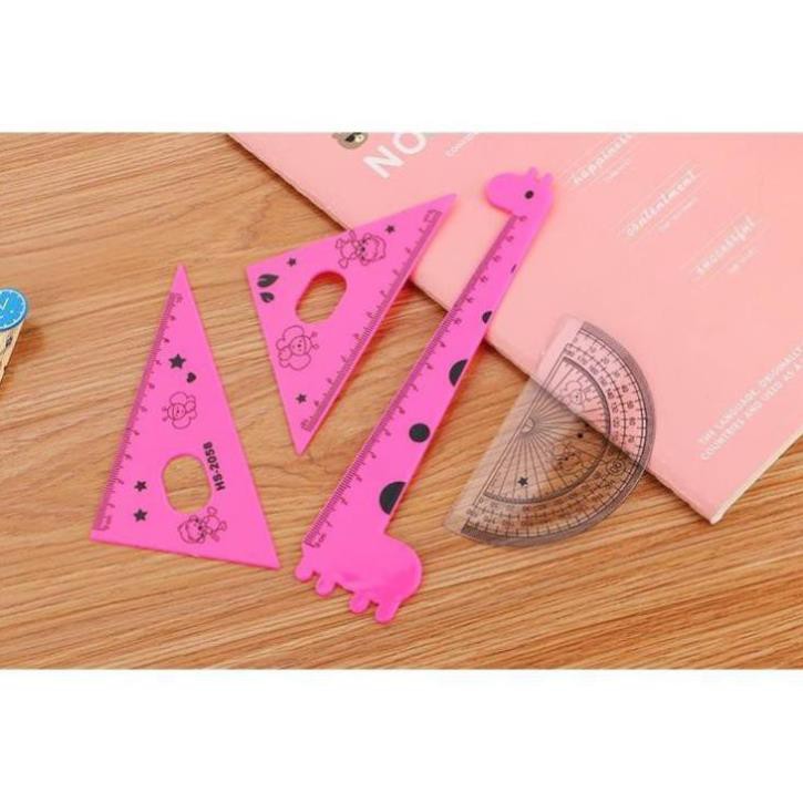 Bộ eke thước kẻ hình thú cho học sinh H01