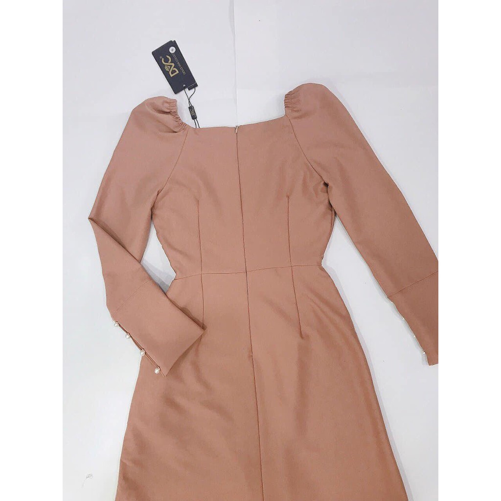 [ xả kho ] MiD Đầm xòe màu nude thiết kế V1198 Mie Design kèm ảnh thật