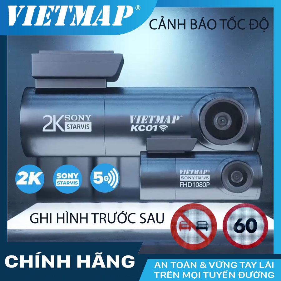 Camera Hành Trình Vietmap KC01 PRO Kết Nối Wifi Cảnh Báo Giao Thông Bằng Giọng Nói + KM thẻ 64/128GB | BigBuy360 - bigbuy360.vn