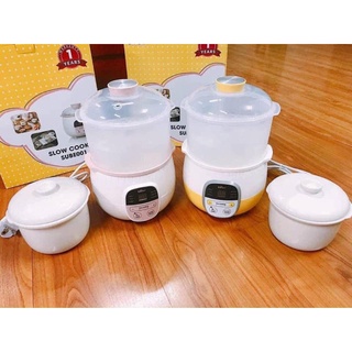 [BẢN QUỐC TẾ+BH 18 THÁNG] Nồi nấu cháo chậm/Nồi hầm đa năng Bear 0.8l - Kèm lồng hấp - Lỗi 1 đổi 1