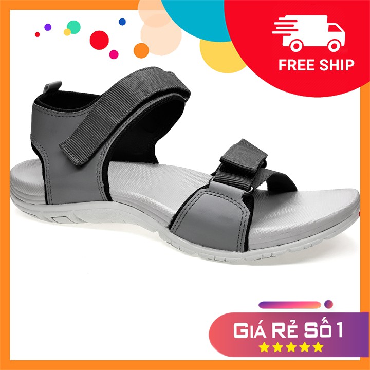 [Fullbox] Giày Sandal Nam Việt Thủy Quai Ngang Xám - VT018