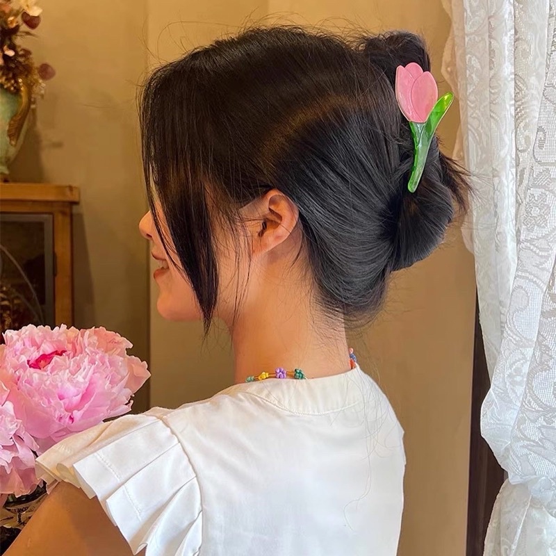 Kẹp tóc gắp bông hoa tulip Hàn Quốc