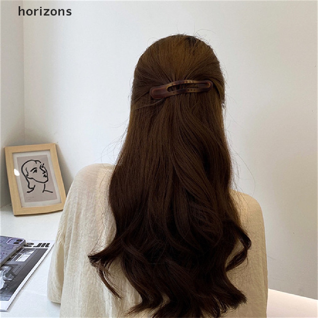 [horizons] Kẹp Tóc Cá Mập Bằng Acrylic Nhám Chéo Bản Lớn Kiểu Hàn Quốc (h)