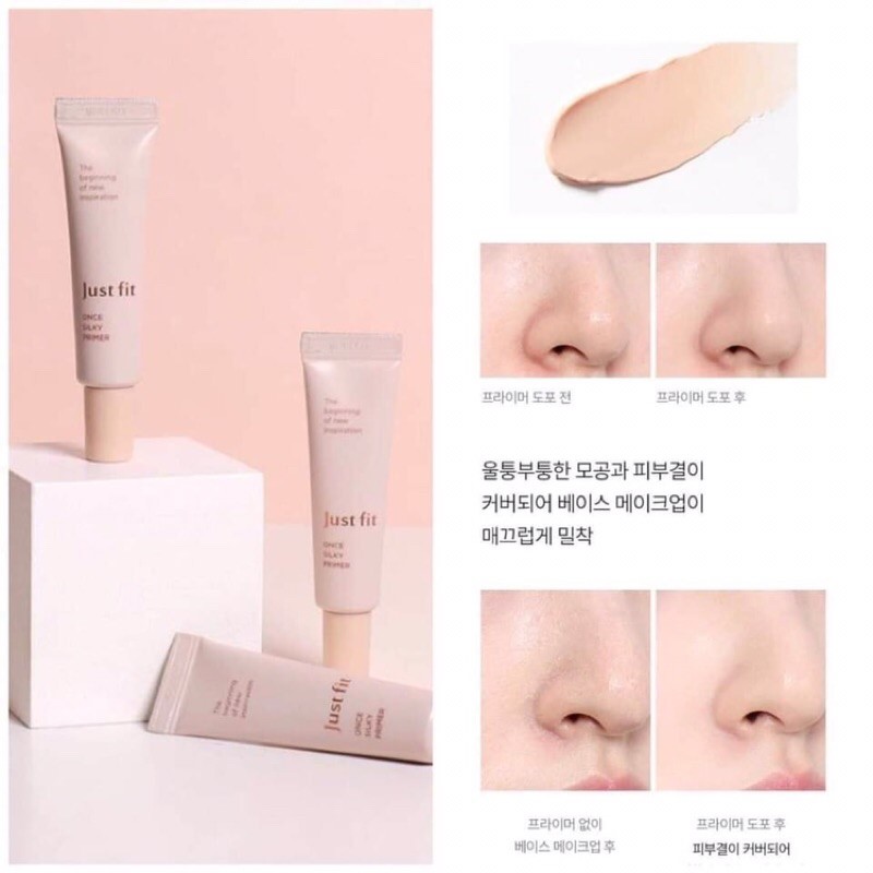 Kem lót kiềm dầu justfit once silky primer