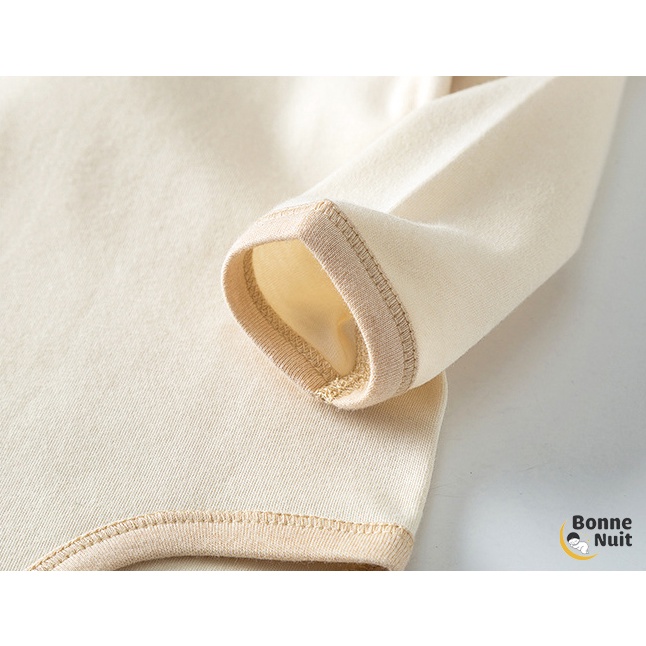 Bodysuit dài tay 100% sợi Cotton hữu cơ tự nhiên cho bé trai &amp; gái
