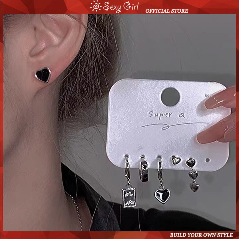 Set 2 Khuyên Tai Thời Trang Hàn Quốc Quyến Rũ Cho Nữ