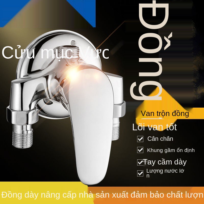 Sen vòi nóng lạnh Jiumuwang đúc nguyên khối bằng đồng, máy nước nóng năng lượng mặt trời, công tắc van trộn lộ ống