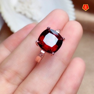 Nhẫn nữ Moissanite đính đá Garnet