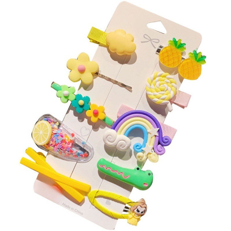 Set 10 Kẹp Tóc Hình Trái Cây Dễ Thương Cho Bé Gái