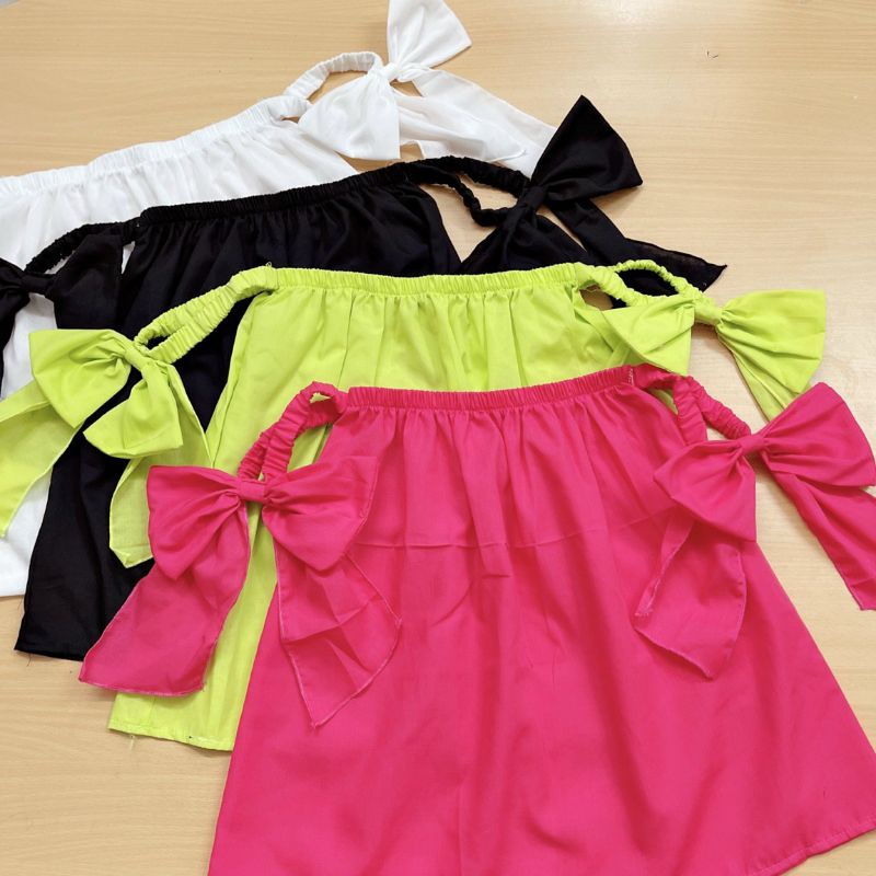 Áo from dài giấu quần rớt tay cột nơ