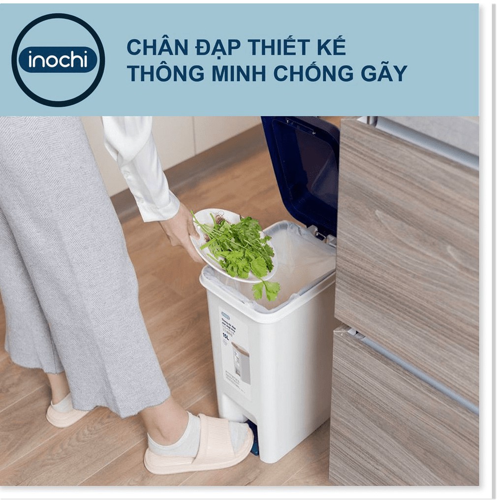 [CHÍNH HÃNG] Thùng Rác Mini -Nhựa Đạp Chân Nắp Đậy Chữ Nhật HIRO INOCHI 10 Lít Làm Sọt Rác Văn Phòng , Gia Đình TRAC10