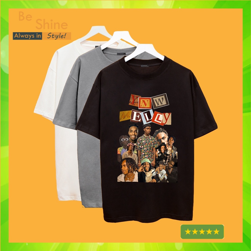 Áo thun YNW Melly , Áo Phông Unisex Form Rộng Chất Vải Cotton Thời Trang Nam Nữ