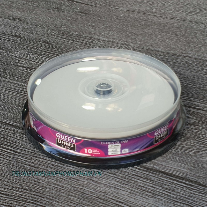 Đĩa trắng DVD D+R85 DL PW QUEEN 8.5GB LỐC 10 CÁI