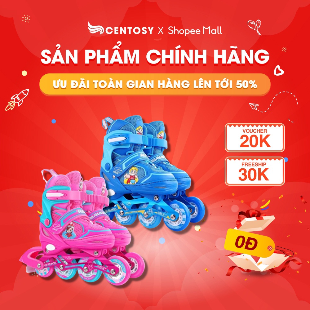 Giày Patin Trẻ Em Giá Rẻ - Centosy Papaison Kid - Bánh Đầu Phát Sáng, Form Chắc Chắn