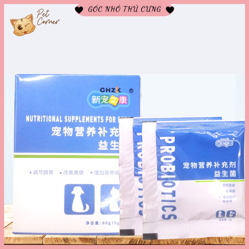 Men tiêu hóa Probiotics cho thú cưng 5g (Men vi sinh chống tiêu chảy cho chó mèo)