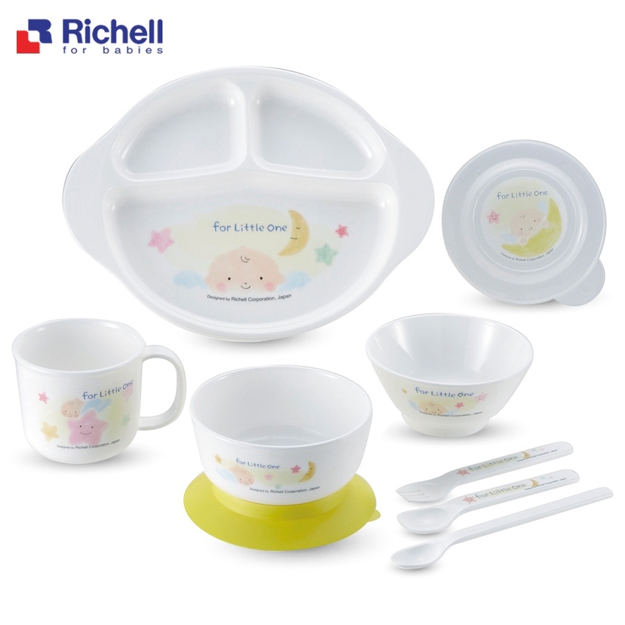 Bộ dụng cụ chế biến ăn dặm kiểu Nhật Richell (8 món) chất liệu cao cấp thiết kế nhỏ gọn