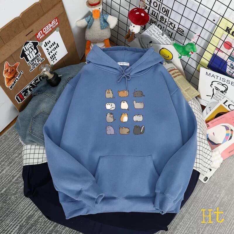 Áo hoodie mười hai mèo HT11, Áo nỉ Unisex from rộng, Chất nỉ ấm mặc không xù, thiết kế phong cách - MODY