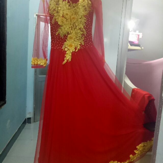 Áo dài cưới cô dâu màu đỏ size L- XL