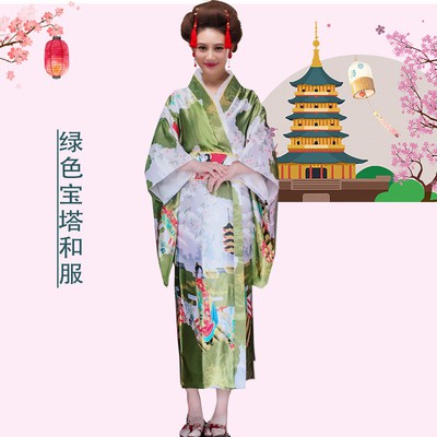 Kimono yukata hình cô gái Nhật bản, hàng về sau 10 ngày.