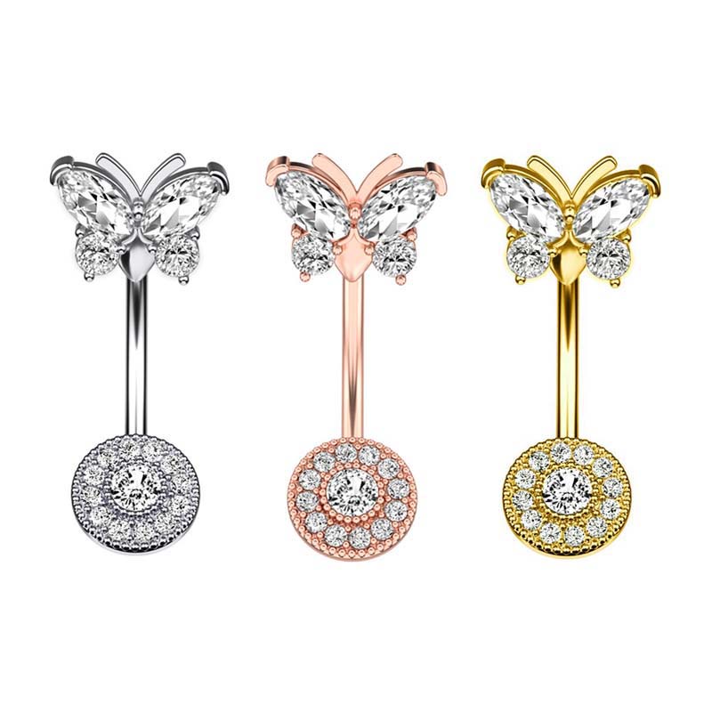 1 Khuyên Rốn Hình Bướm 14Gauge