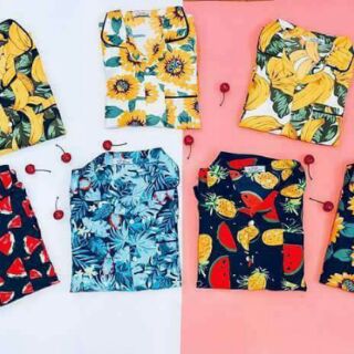 Bộ pizama kate thái cộc