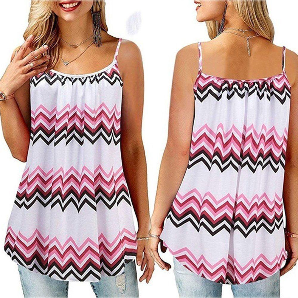 OCEANMAP Áo Tank Top Hoạ Tiết Hoa Thiết Kế Hợp Thời Trang Cho Nữ