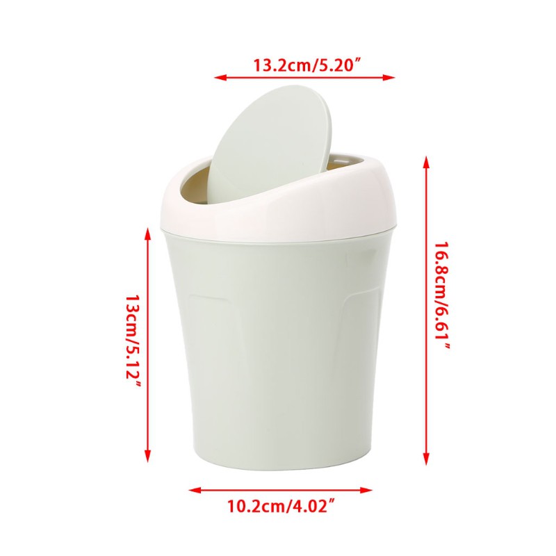 Thùng rác mini để bàn bằng nhựa PP cao cấp với kích thước 10.2x16.8x13cm tiện dụng