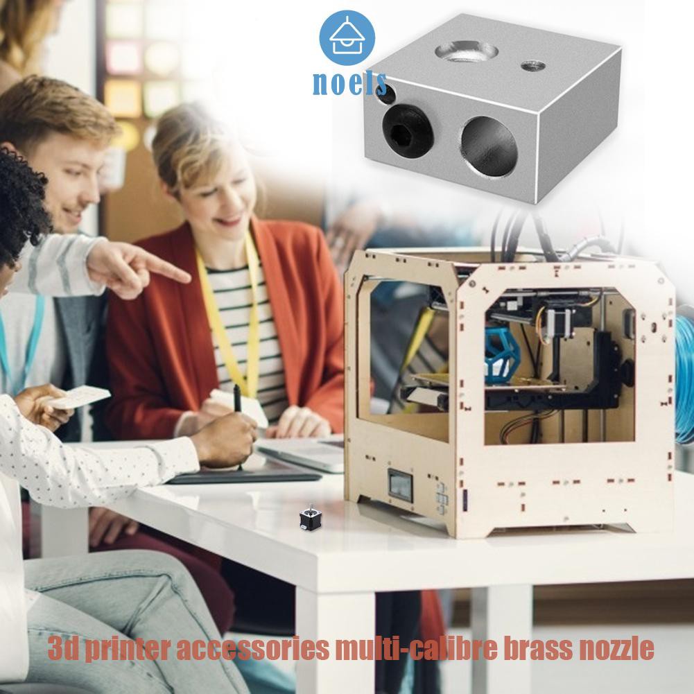 (Ready-Noel)2pcs MK7 MK8 Heated Block Heating Head 3D Printer Extruder Aluminum Blocks