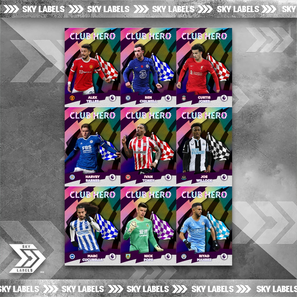thẻ SKY Club Hero - Barnes, Willock, Curtis Jones, Telles, Chilwell, Nick Pope, Mahrez, Cucurella - Premier League,MU MC