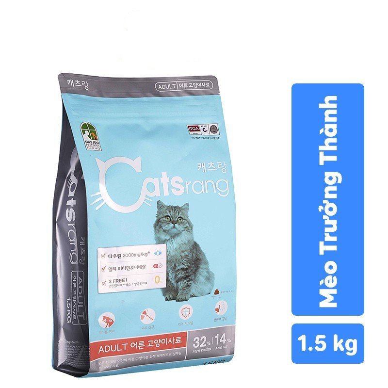Catsrang adult 1.5kg thức ăn mèo trưởng thành - hạt nhập khẩu hàn Quốc