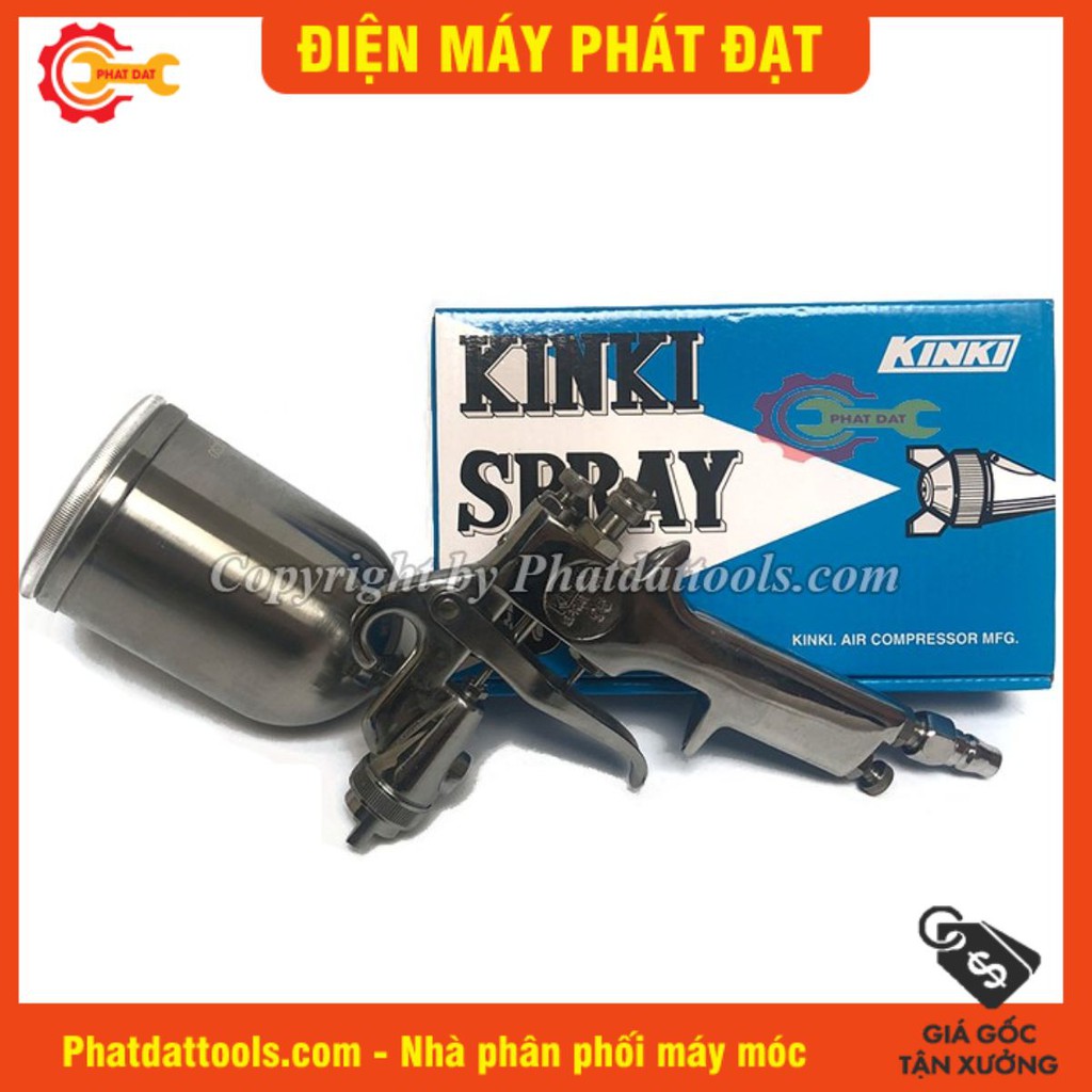 Súng phun sơn KINKI K95 Hàng Cao Cấp Thương Hiệu Nhật Bản Làm Bằng Thép Cao Cấp Chống Gỉ Dung Tích 400ml lỗ phun 1.5mm