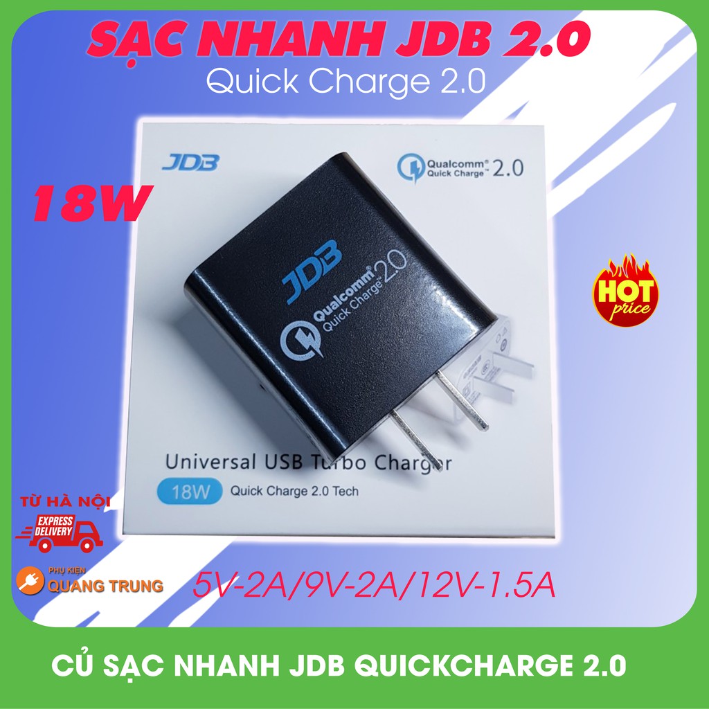 Sạc nhanh quick charge 2.0,sạc 18W JDB