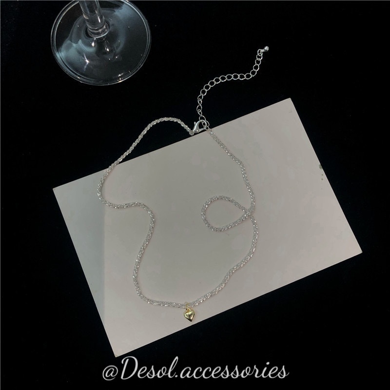 Dây chuyền, vòng cổ Drusilla mạ bạc xoắn mặt trái tym bé NL051 Desol.accessories