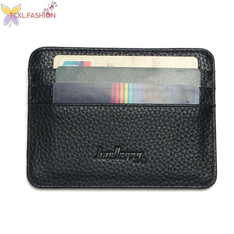 TCXL. Fashion Women Slim Minimalist Wallet PU Leather Credit Card Holder Short Purse