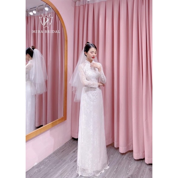 Áo dài cho các nàng dâu siêu xinh, hàng 6 tà đẹp sang.