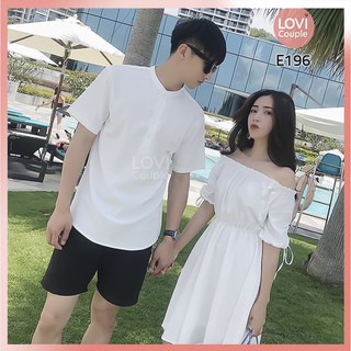 Đồ Đôi - Váy sơ mi đôi trắng đi biển lãng mạn E196 (Có ảnh Feedback)