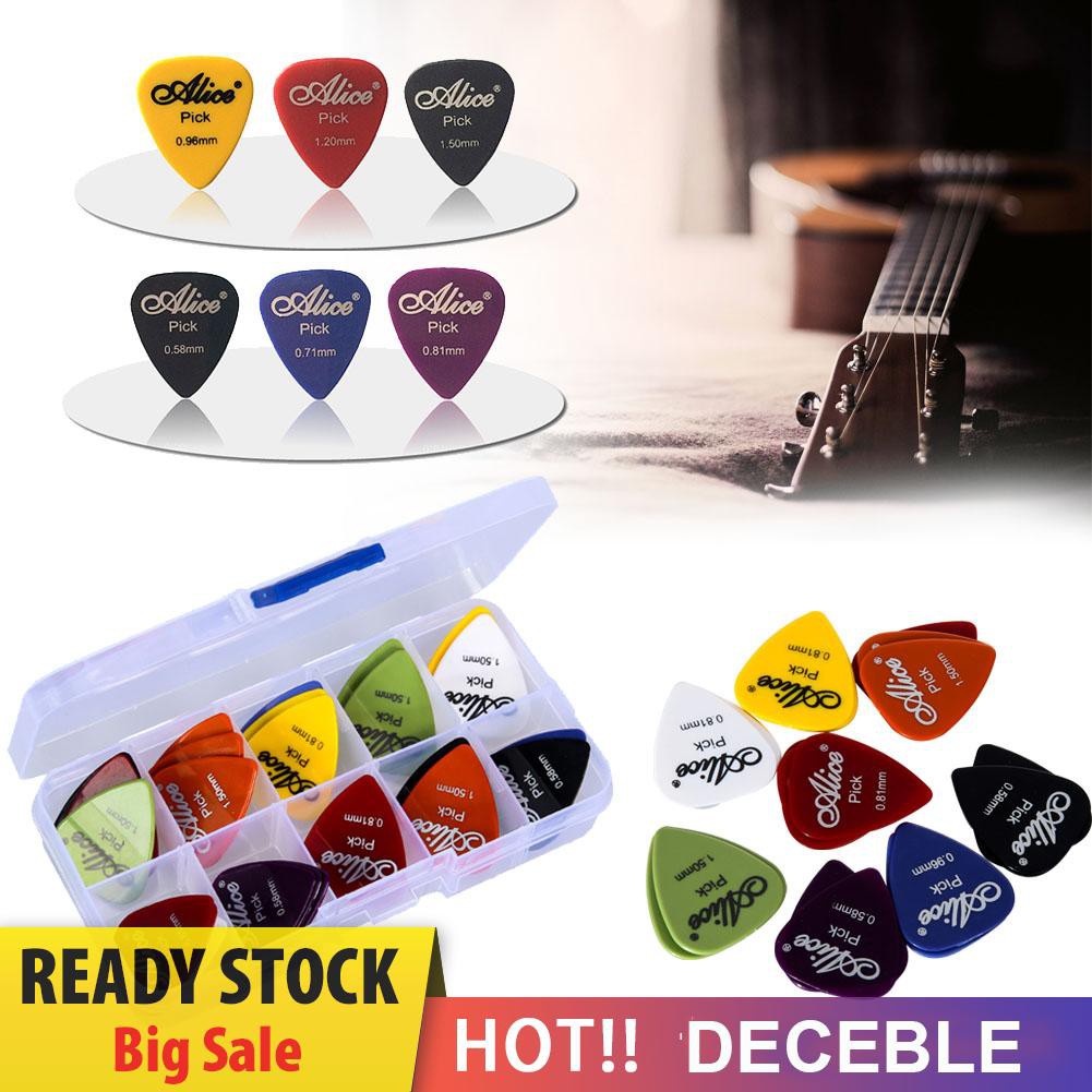 Deceble 40pcs ABS Folk Acoustic Guitar Pick Electric Guitar Bass Plectrum Random