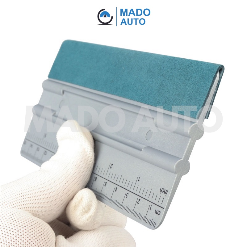 Gạt nhựa dán Decal xe ô tô bọc nỉ đẹp, có thước MADO F33 Squeegee