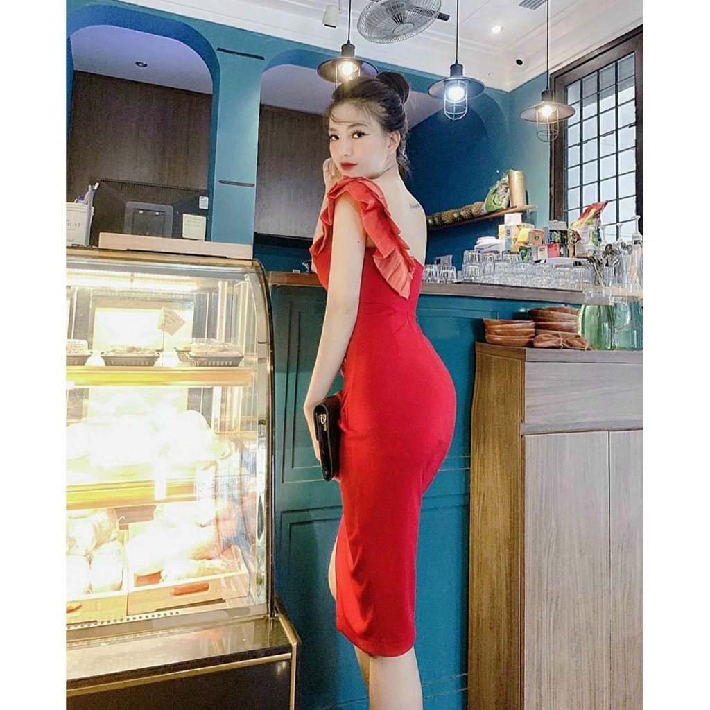 img [HCM] Đầm Body Nữ Xẻ Tà Cao Cấp Thời Trang Nữ Sam Closet Free Size 40-55kg