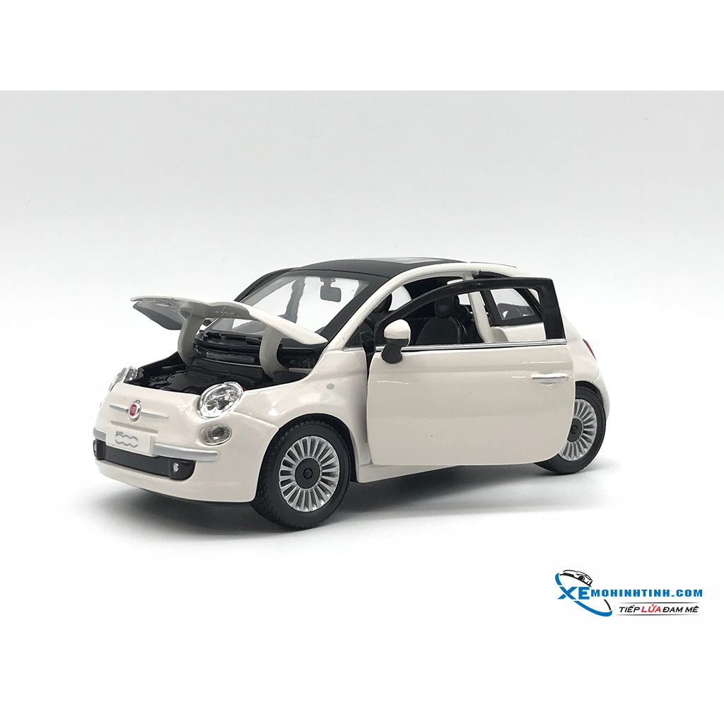 Xe mô hình New Fiat 500 Nuova Weiss Coupe Bburago 1:24 (Trắng)