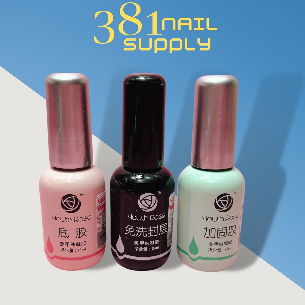 Base Top OUBOULI Chính Hãng Nail 381 - Base Liên Kết - Top Bóng - Dung Dịch Cứng Móng Hard Gel Chai 15ml