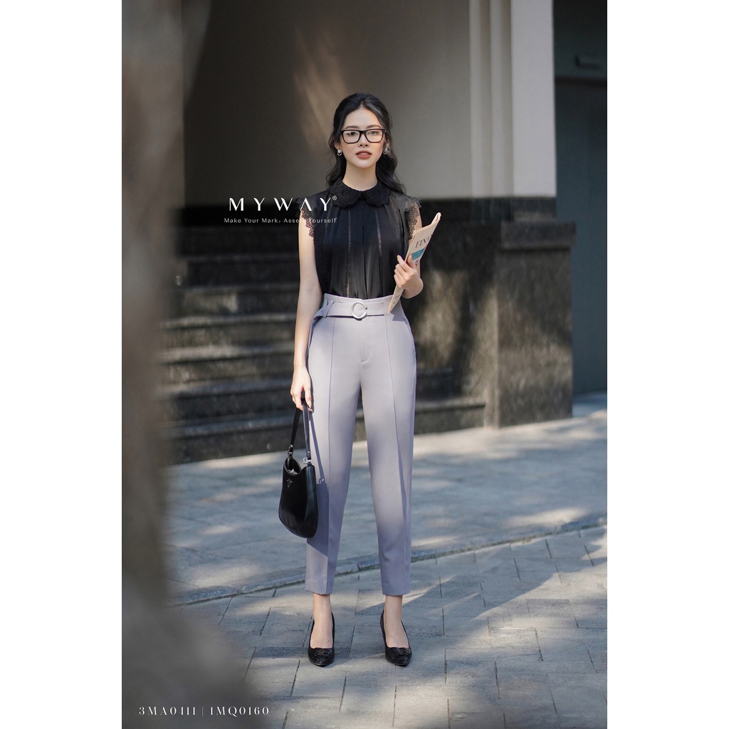 Áo Sơ Mi Nữ MY WAY Không Tay Phối Ren Sang Trọng 3MA0411