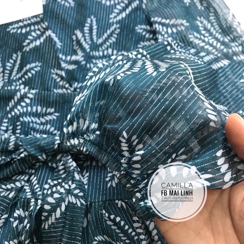 [Mã WASTMAY giảm 15% tối đa 30K đơn 150K] ⚡️BÁN SỈ⚡️Đầm xanh tơ 2 lớp hoạ tiết lá | BigBuy360 - bigbuy360.vn