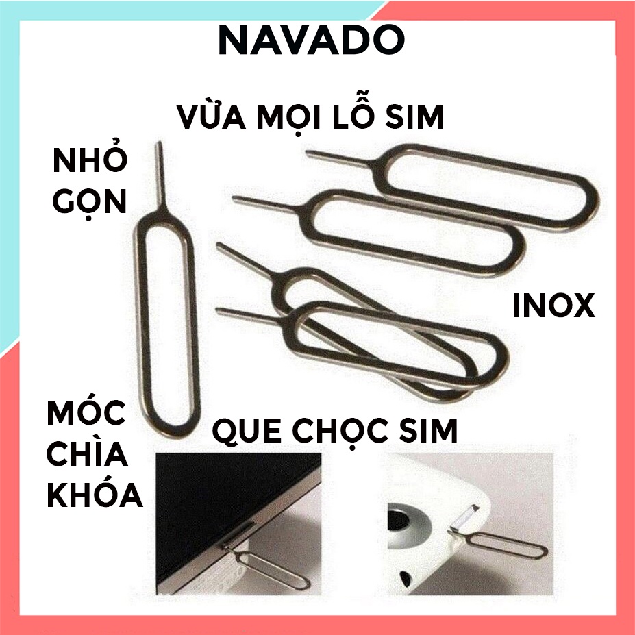 Que chọc sim Cây chọc sim điện thoại Cho máy Iphone, samsung, oppo, xiaomi bằng Inox QCS01