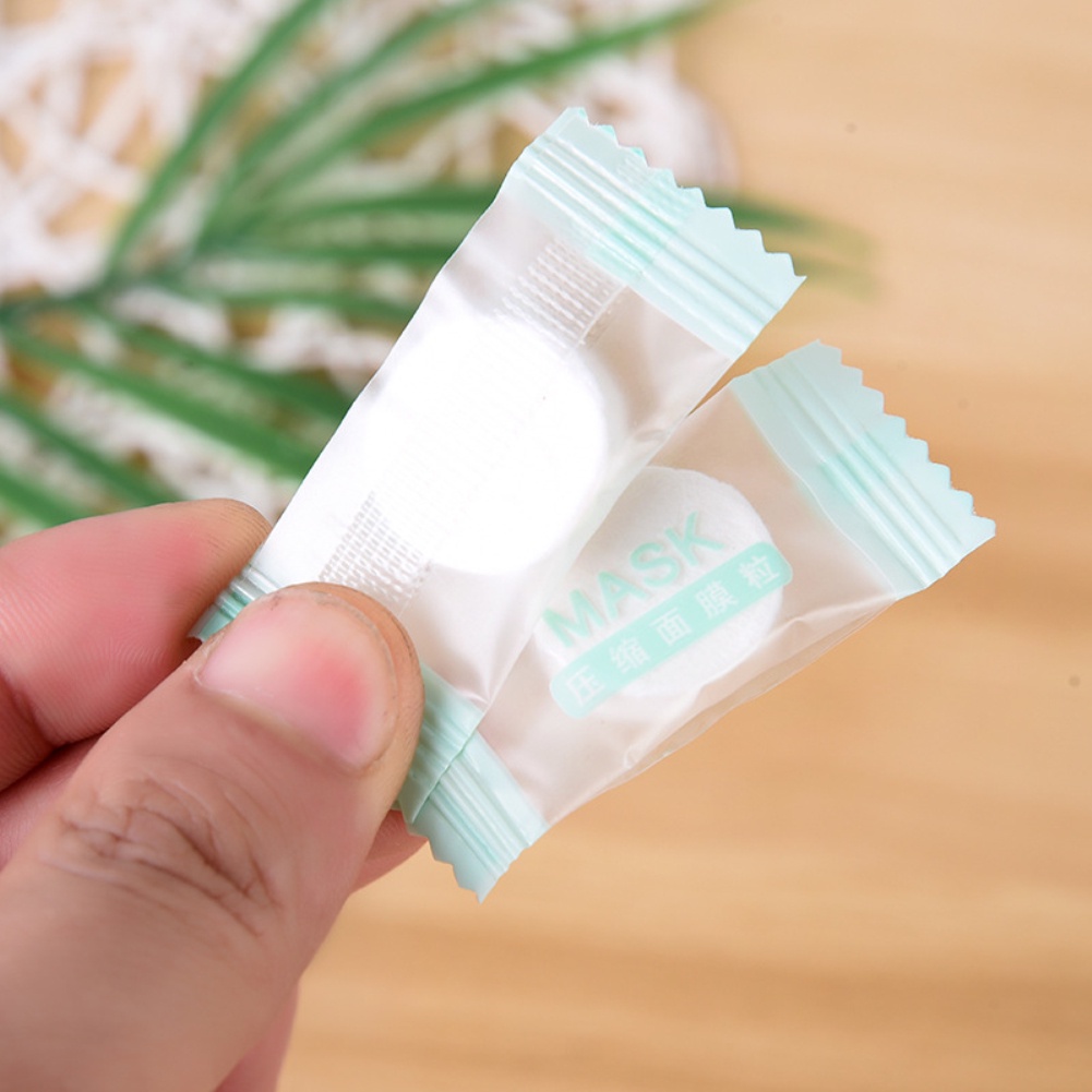 Set 15/ 30/ 50/ 100 mặt nạ giấy nén siêu mỏng dưỡng ẩm chăm sóc da dùng 1 lần